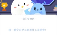 猜一猜穿山甲主要用什么来捕食?支付宝蚂蚁庄园11月17日答案
